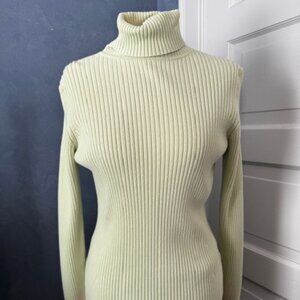 Gap Gapstretch Women's Turtleneck Color: Pale lime green Size: XL